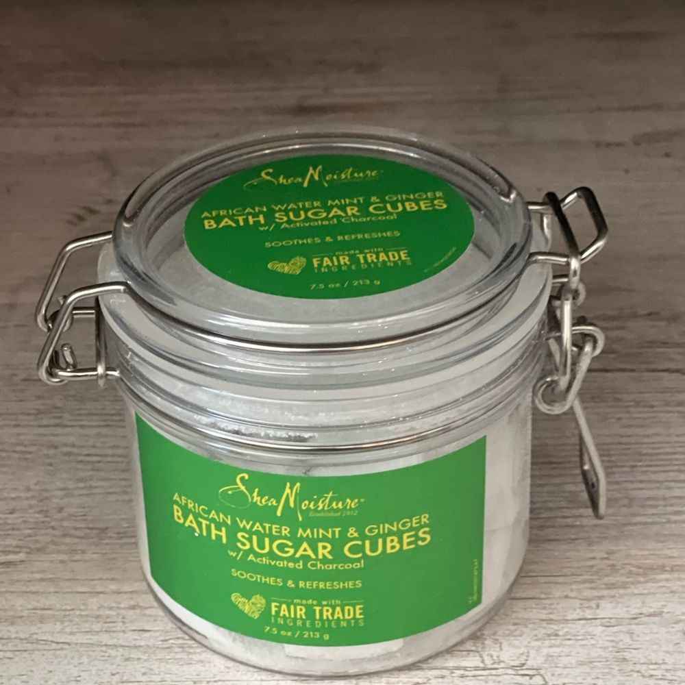 Shea Moisture African Water Mint & Ginger Sugar Bath Cubes NEW